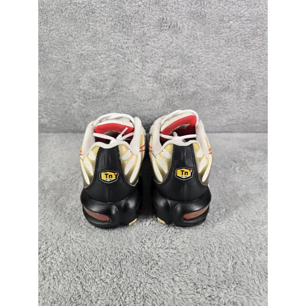Nike Air Max Plus Striped White Red Black Beige Low Top Men's Athletic Sneakers